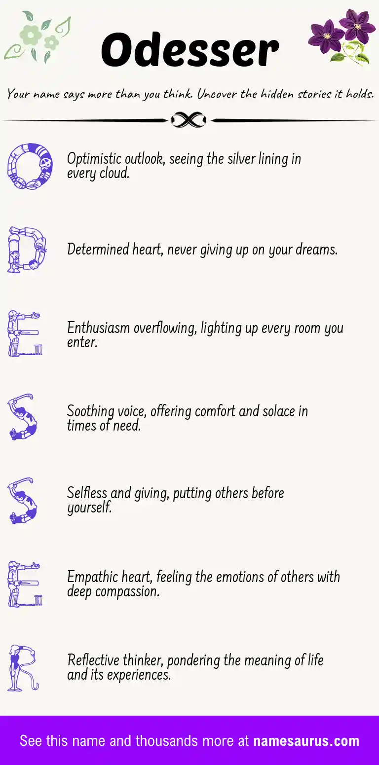Acrostic poem about Odesser.
