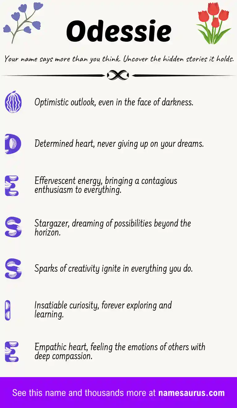 Acrostic poem about Odessie.