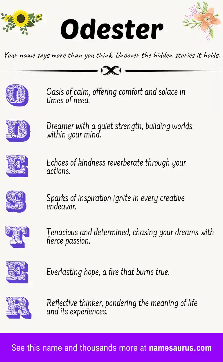 Acrostic poem about Odester.