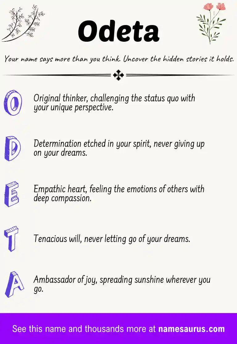 Acrostic poem about Odeta.