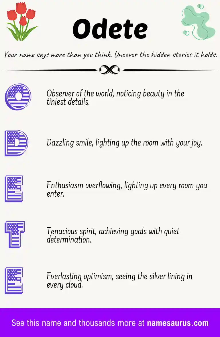 Acrostic poem about Odete.