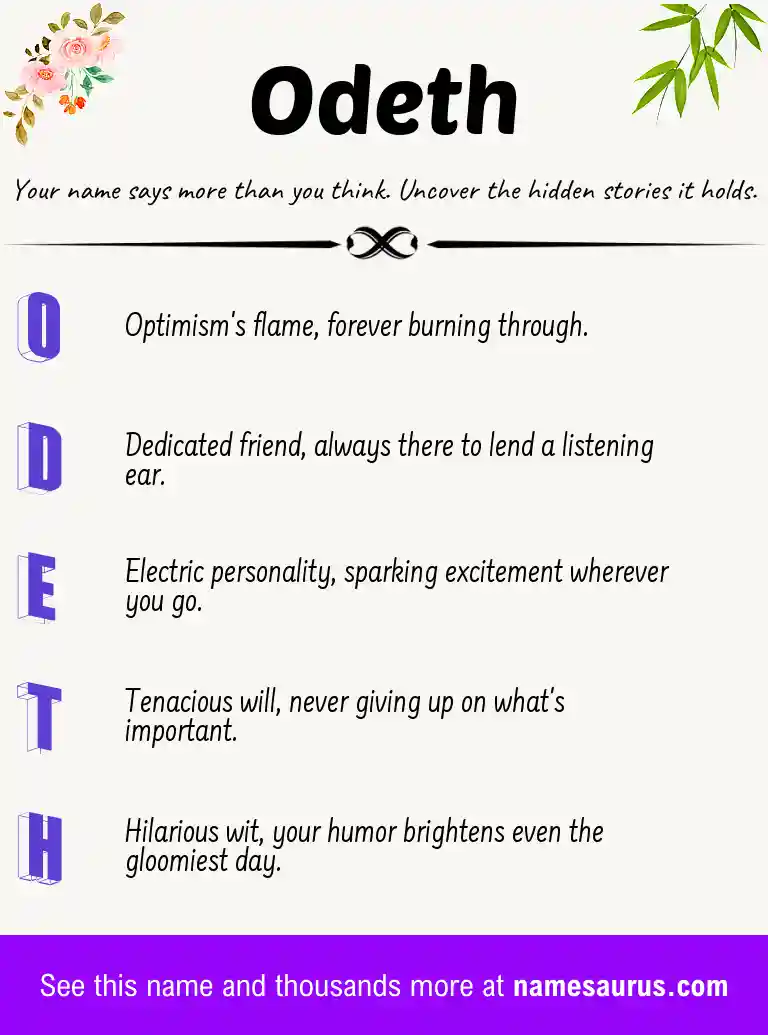 Acrostic poem about Odeth.
