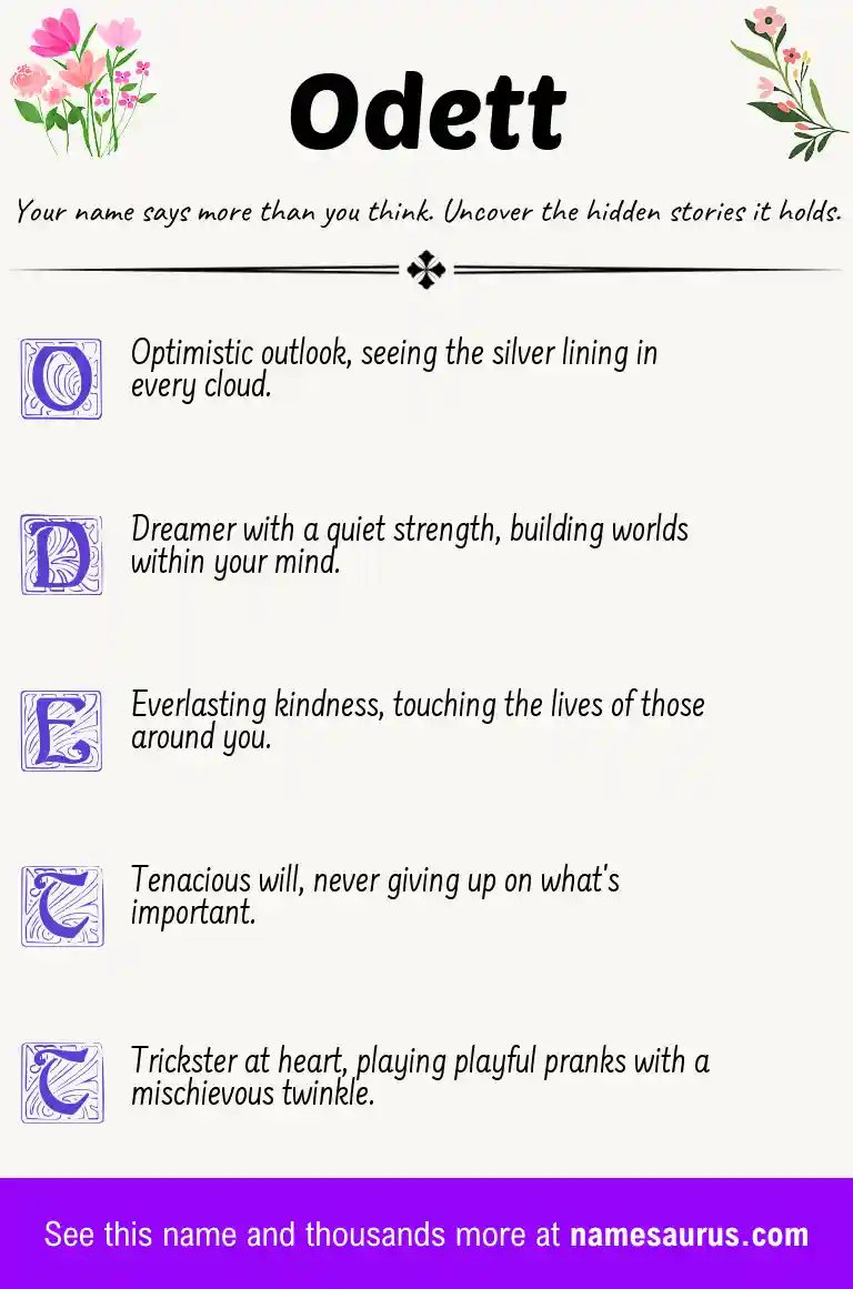 Acrostic poem about Odett.