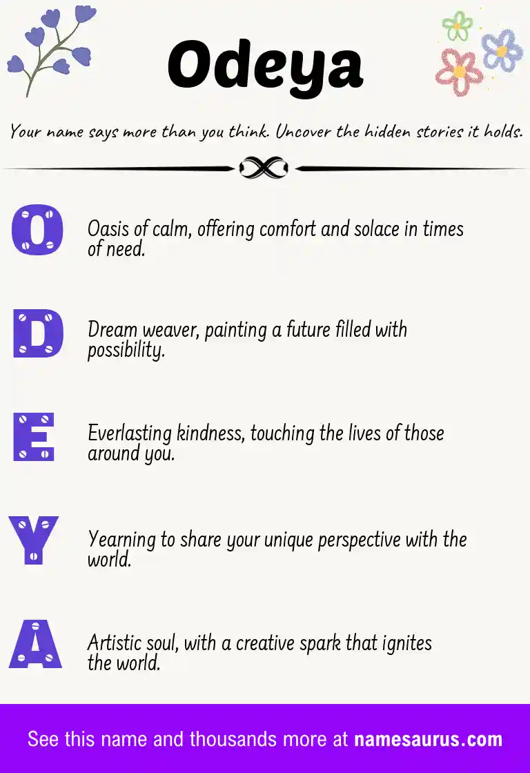 Acrostic poem about Odeya.