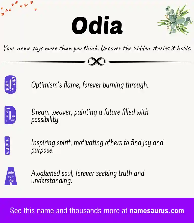 Acrostic poem about Odia.
