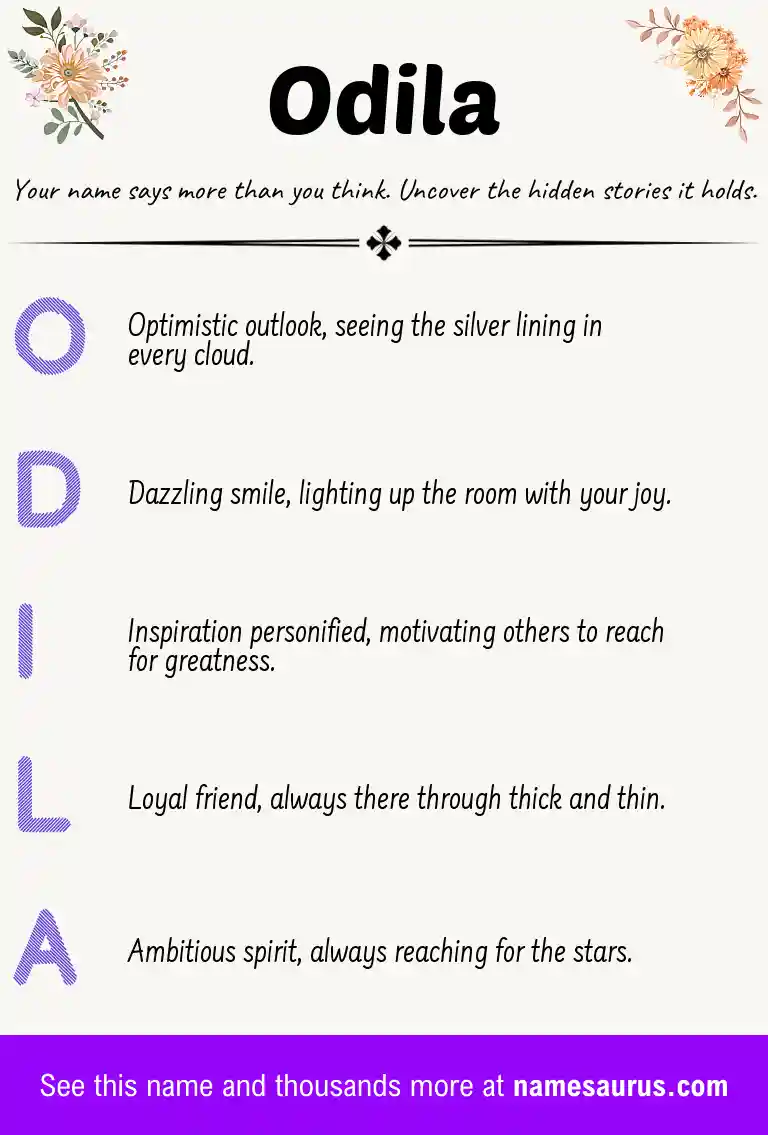 Acrostic poem about Odila.