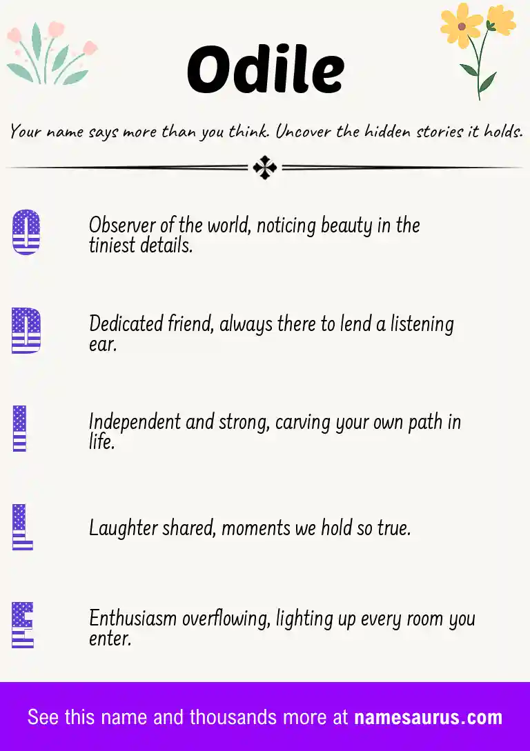 Acrostic poem about Odile.