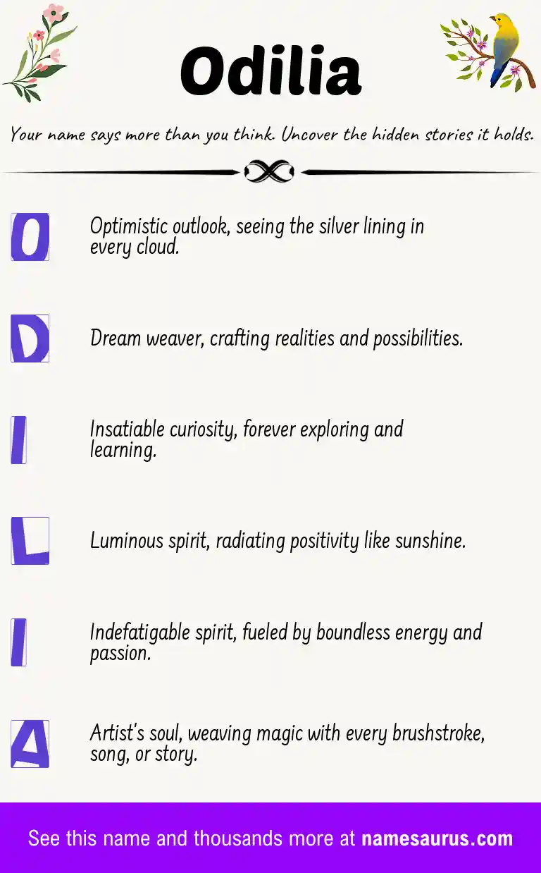 Acrostic poem about Odilia.