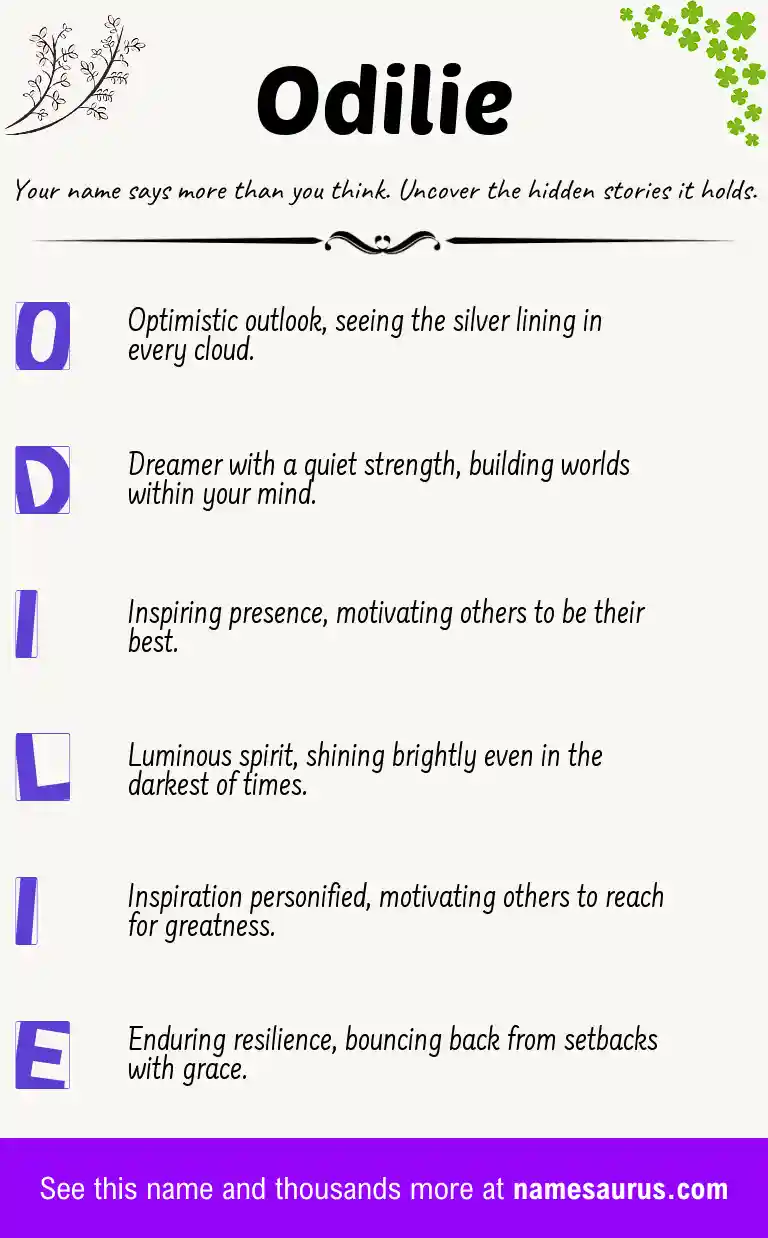 Acrostic poem about Odilie.