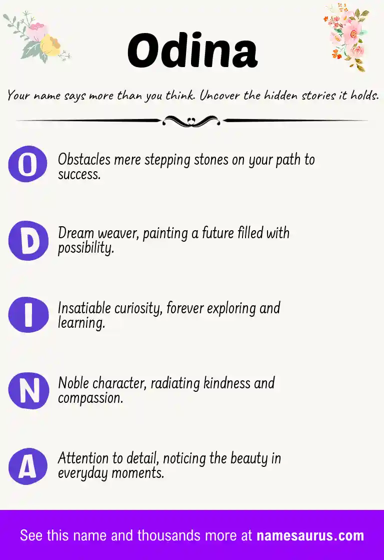 Acrostic poem about Odina.