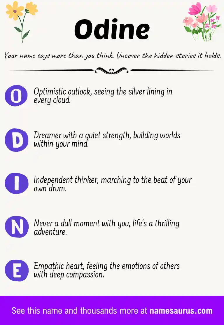 Acrostic poem about Odine.