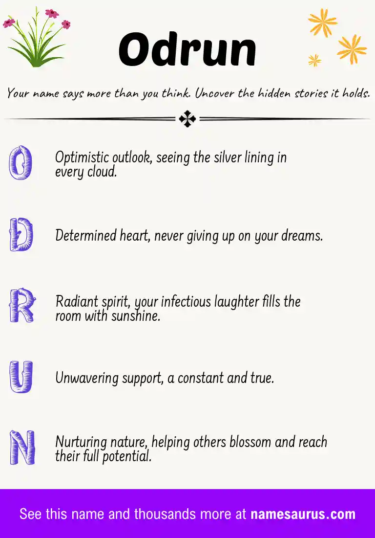 Acrostic poem about Odrun.