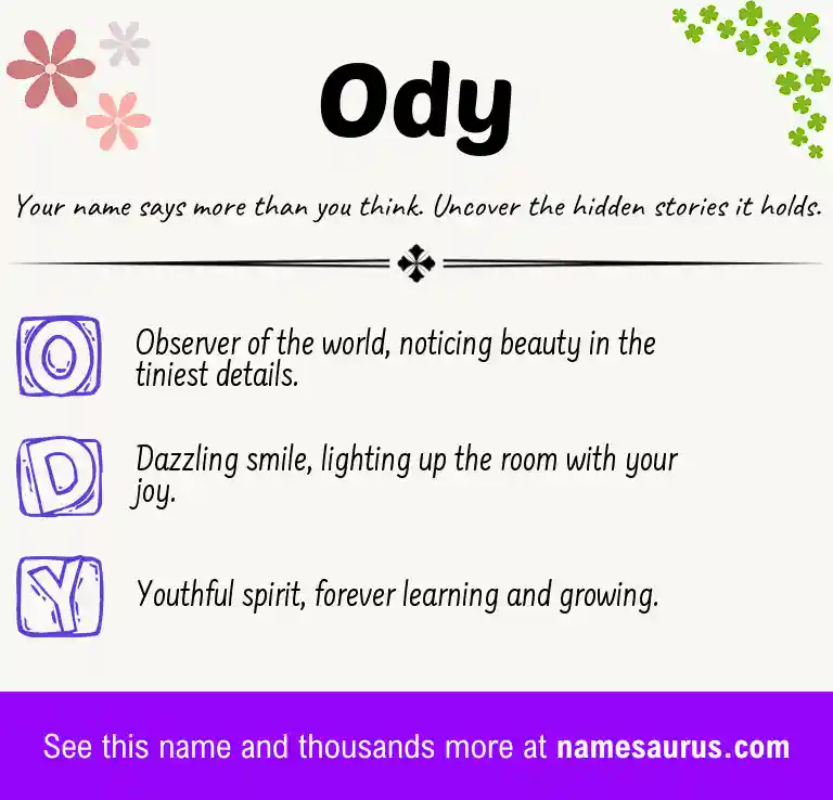 Acrostic poem about Ody.