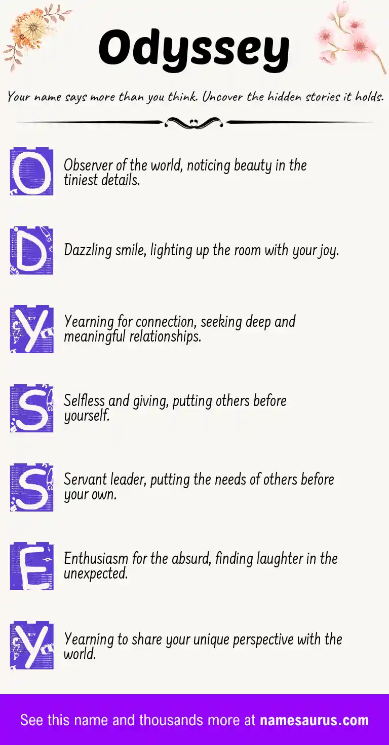 Acrostic poem about Odyssey.