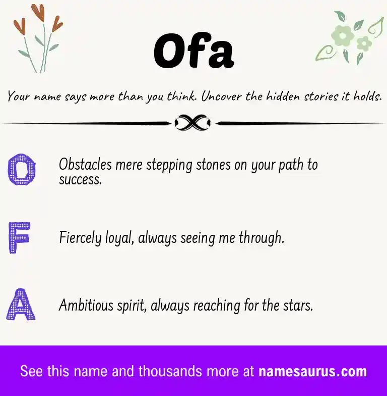 Acrostic poem about Ofa.