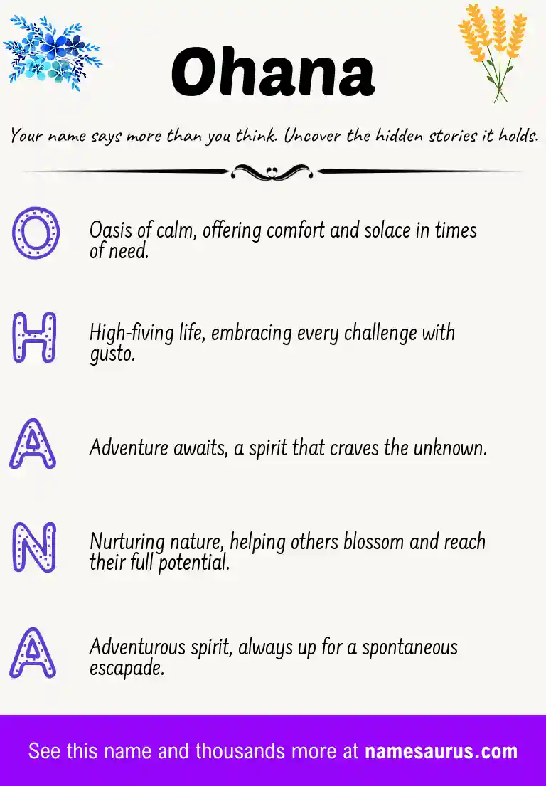 Acrostic poem about Ohana.