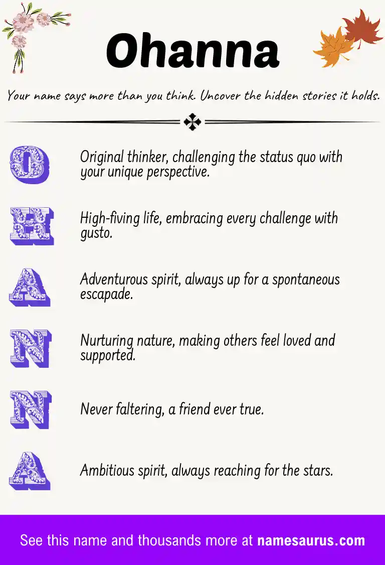 Acrostic poem about Ohanna.