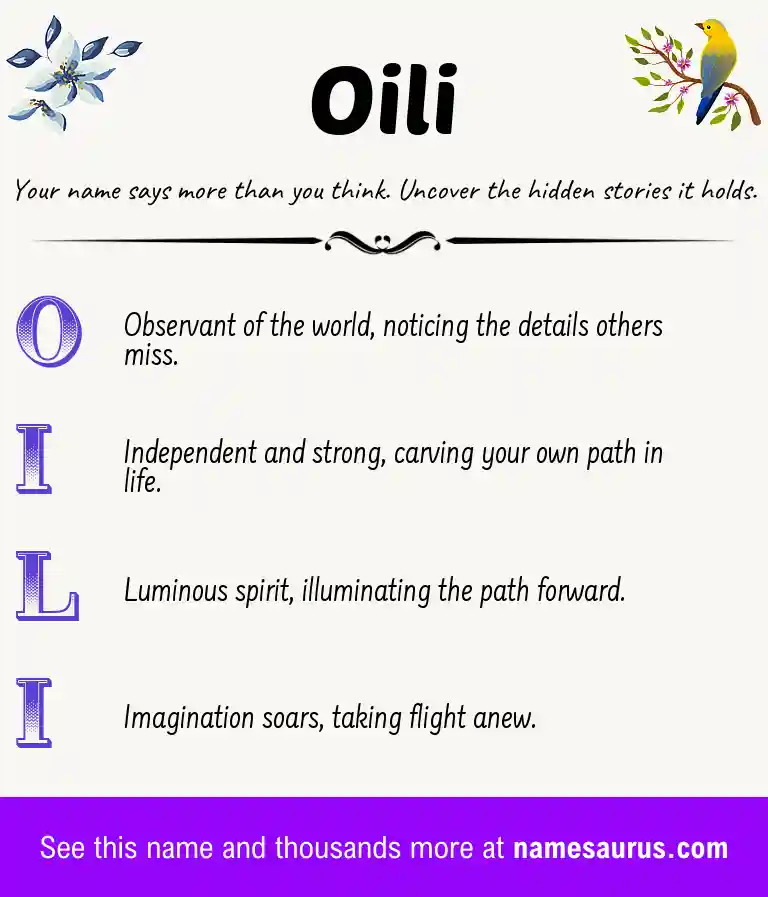 Acrostic poem about Oili.