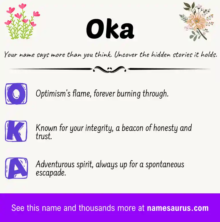 Acrostic poem about Oka.