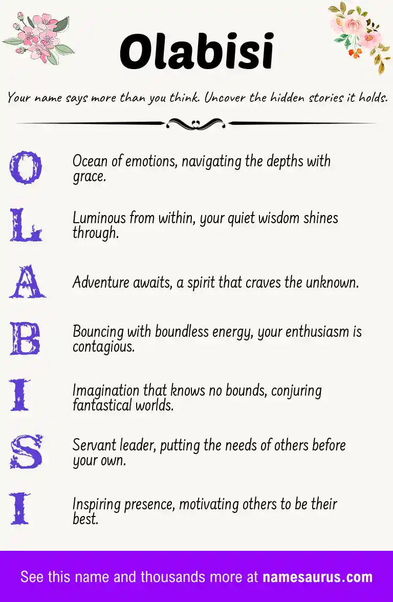 Acrostic poem about Olabisi.