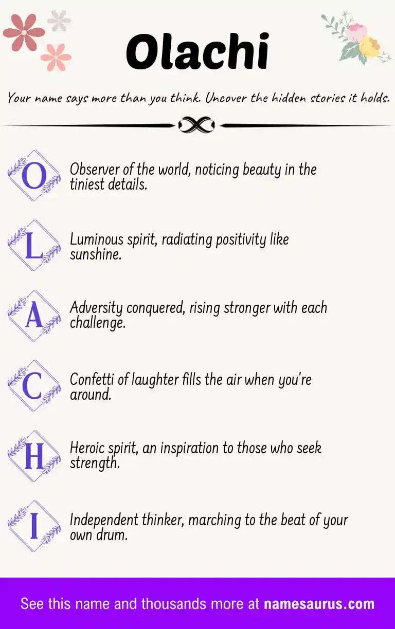 Acrostic poem about Olachi.