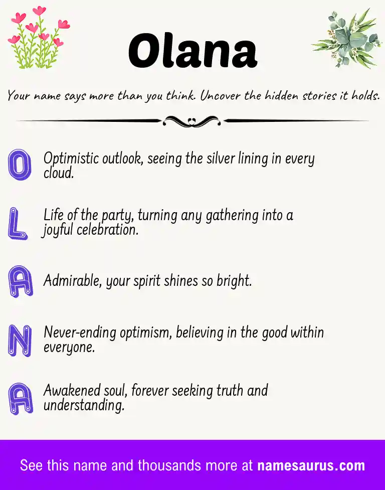 Acrostic poem about Olana.