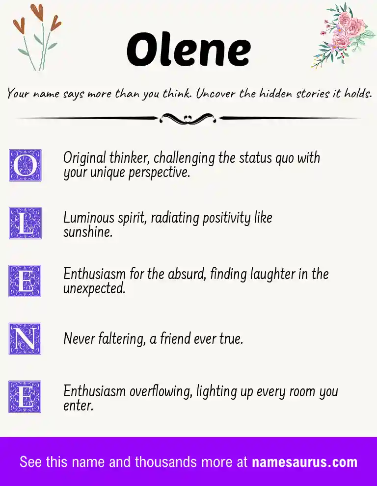 Acrostic poem about Olene.