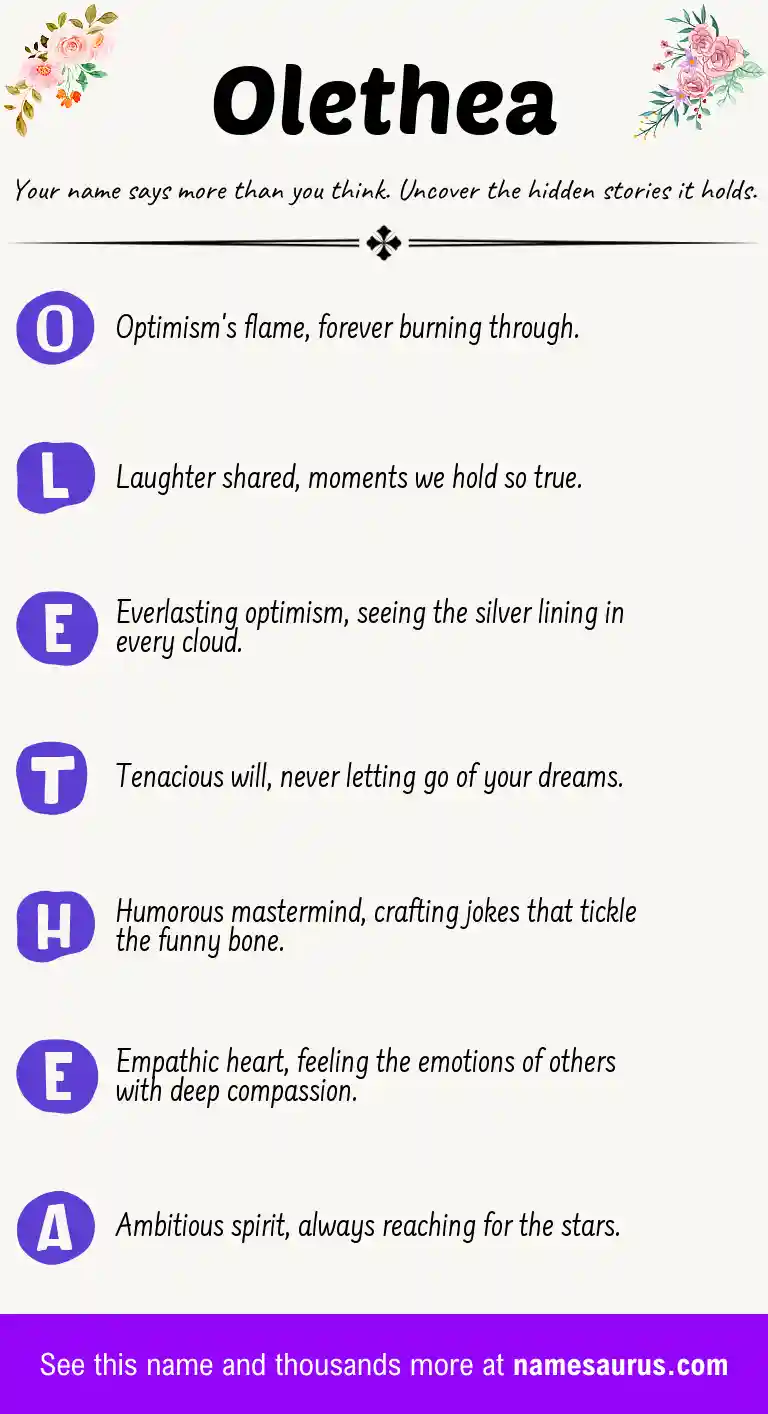 Acrostic poem about Olethea.