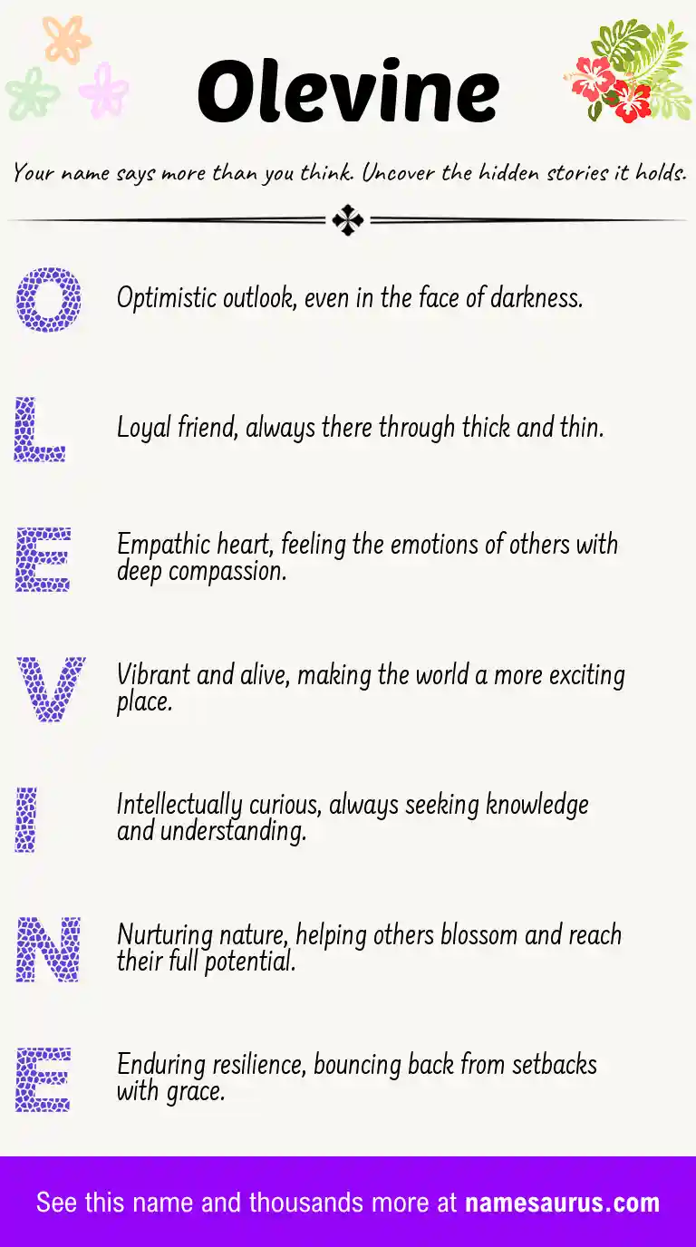 Acrostic poem about Olevine.