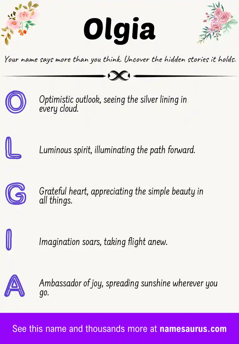 Acrostic poem about Olgia.