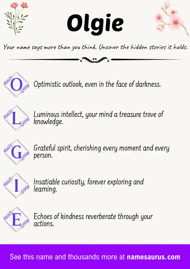 Acrostic poem about Olgie.