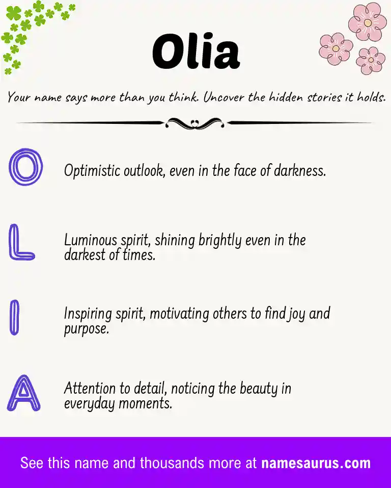 Acrostic poem about Olia.