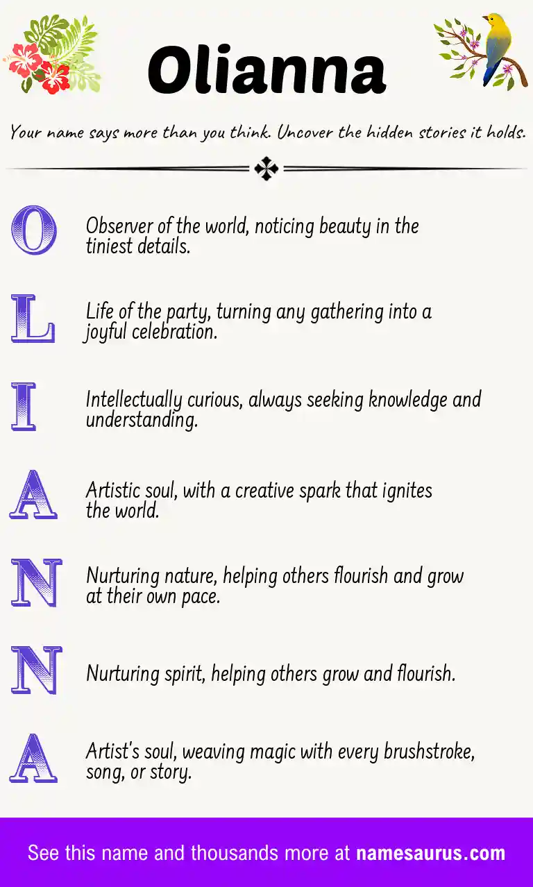 Acrostic poem about Olianna.