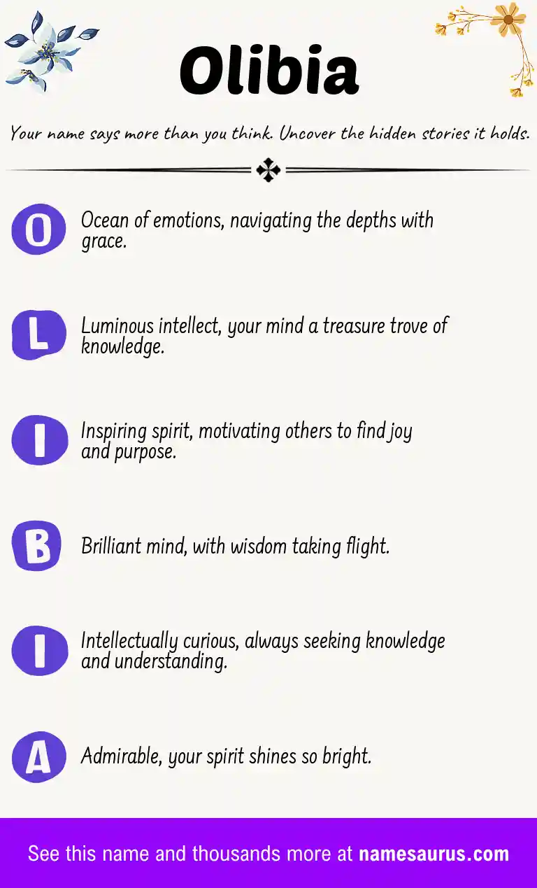 Acrostic poem about Olibia.