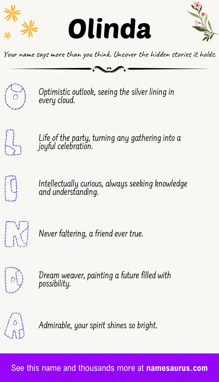Acrostic poem about Olinda.