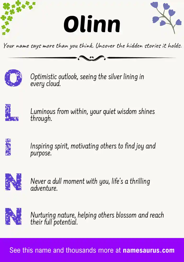 Acrostic poem about Olinn.
