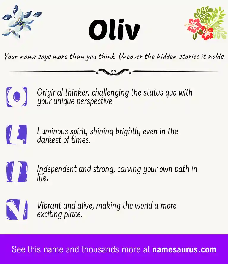 Acrostic poem about Oliv.