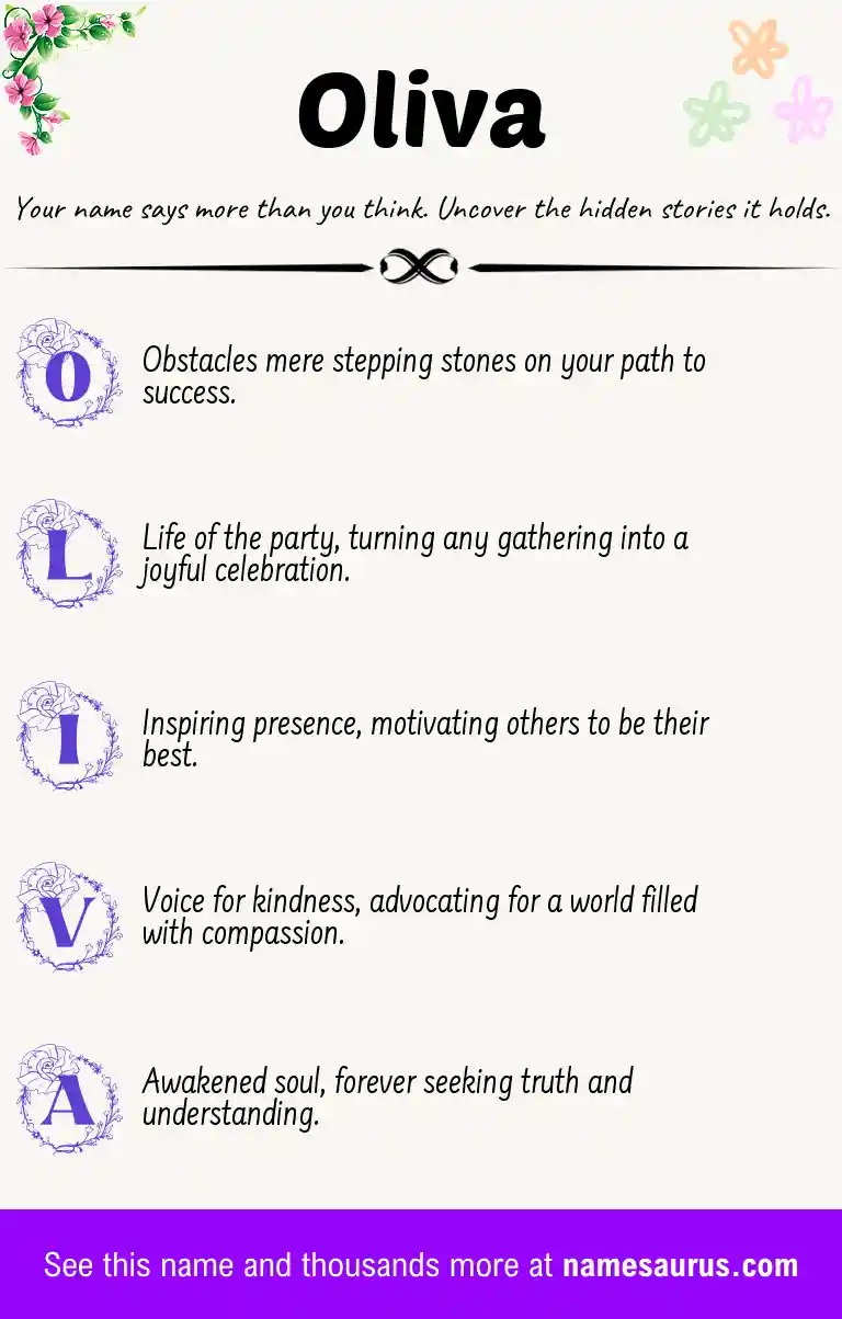 Acrostic poem about Oliva.