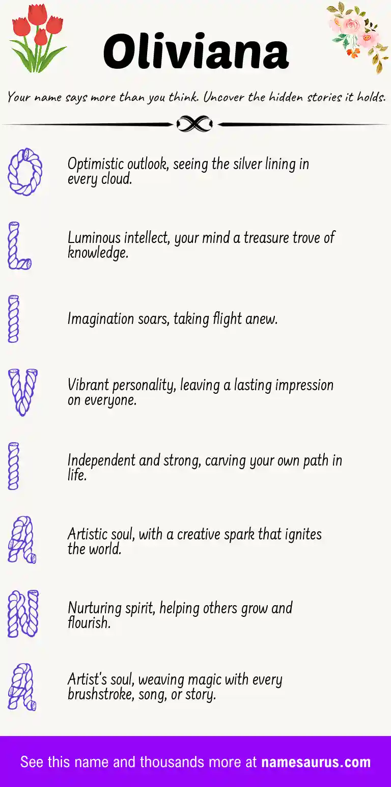 Acrostic poem about Oliviana.