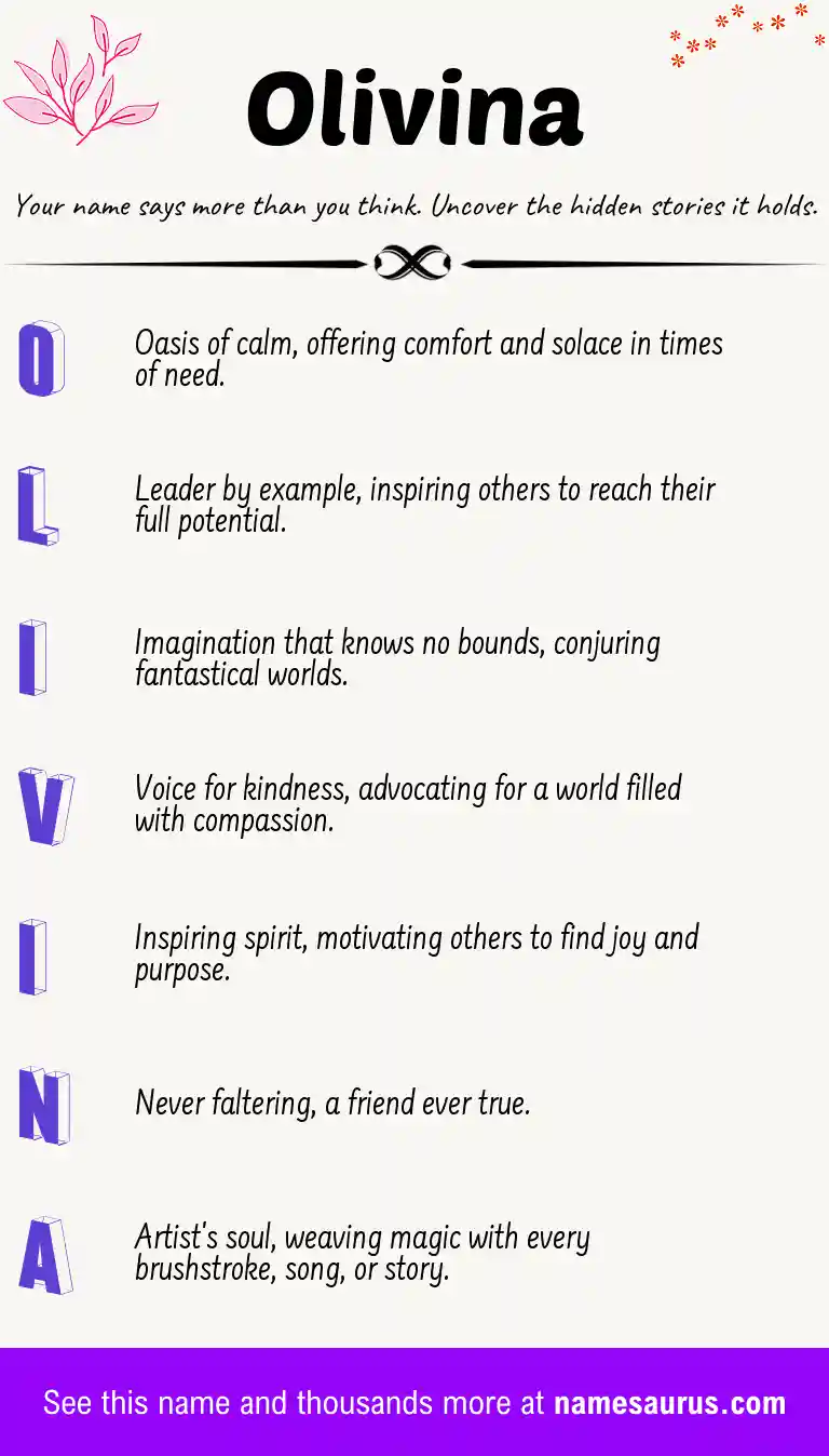 Acrostic poem about Olivina.