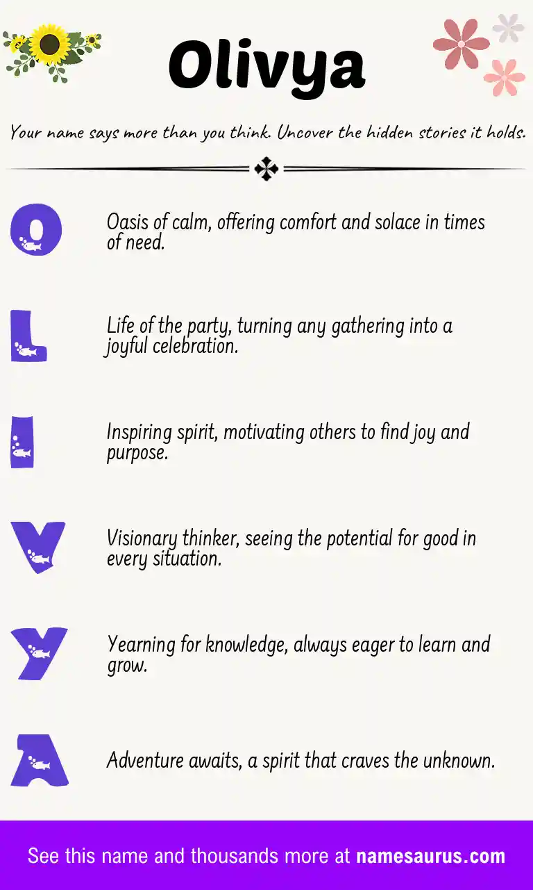Acrostic poem about Olivya.
