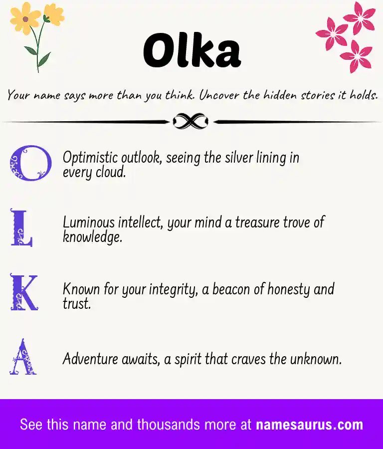 Acrostic poem about Olka.