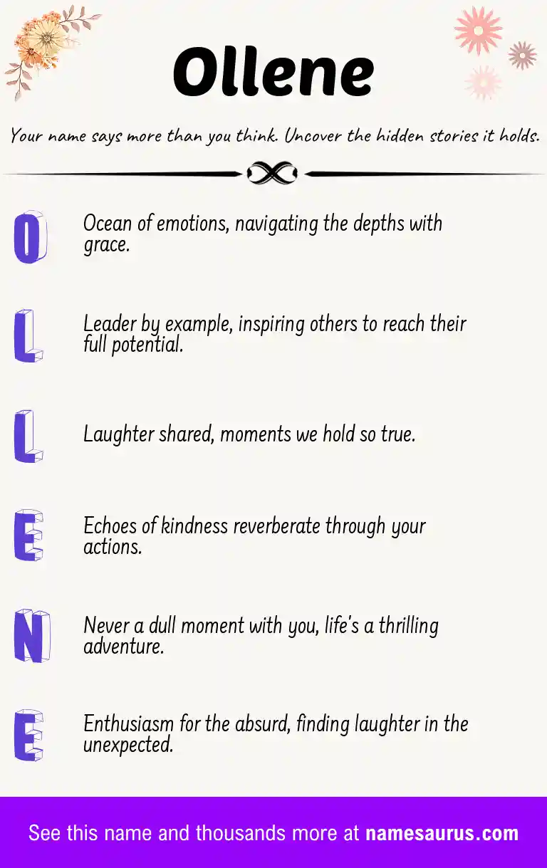 Acrostic poem about Ollene.