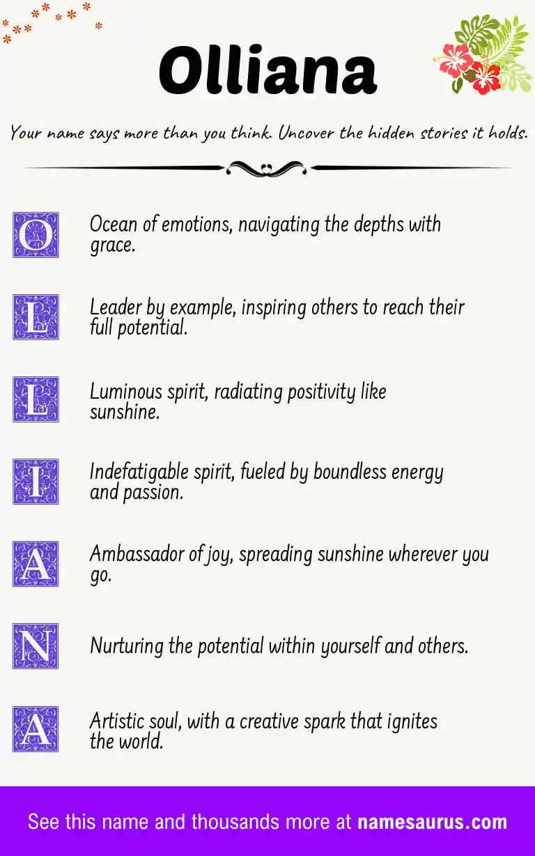 Acrostic poem about Olliana.