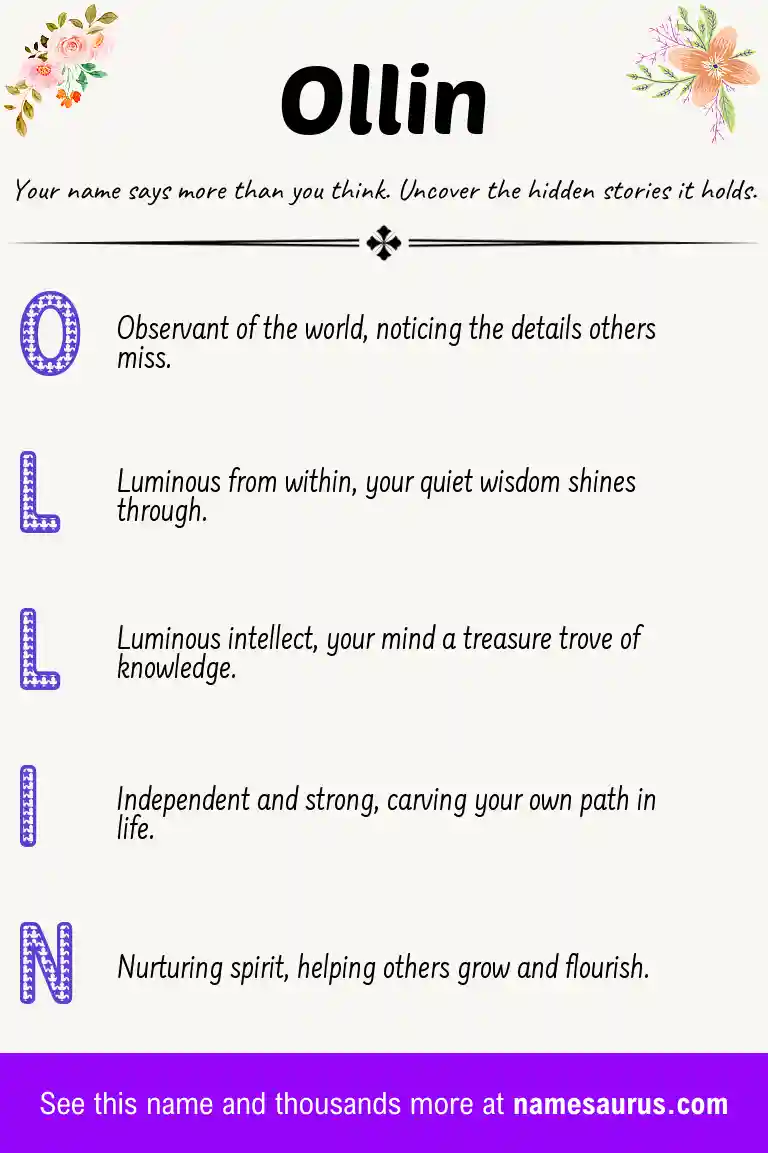 Acrostic poem about Ollin.
