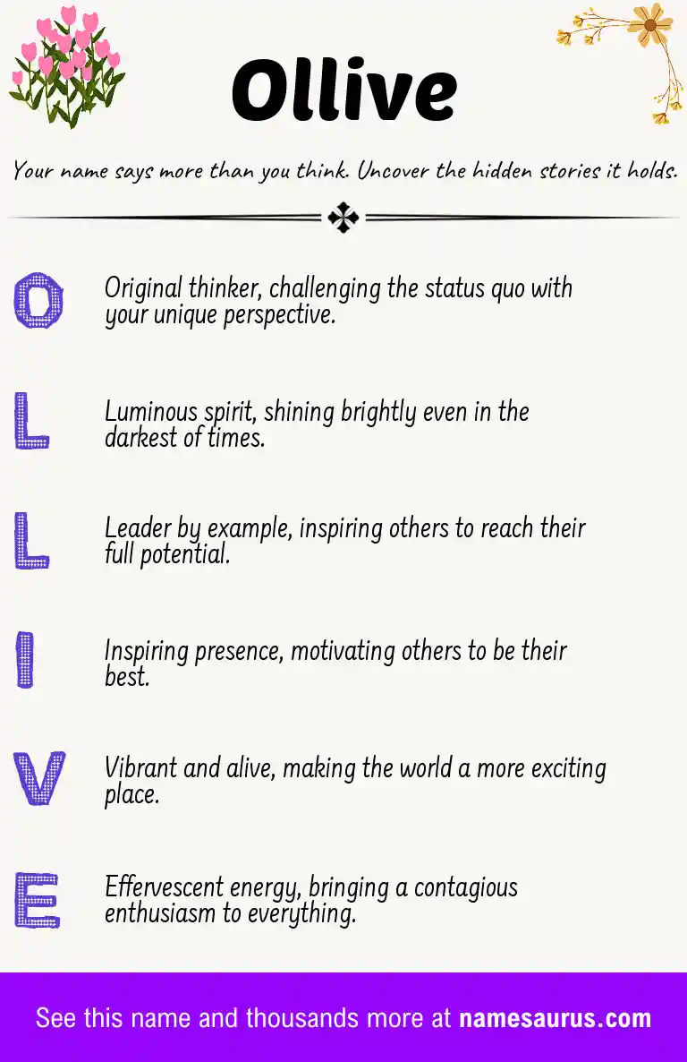 Acrostic poem about Ollive.