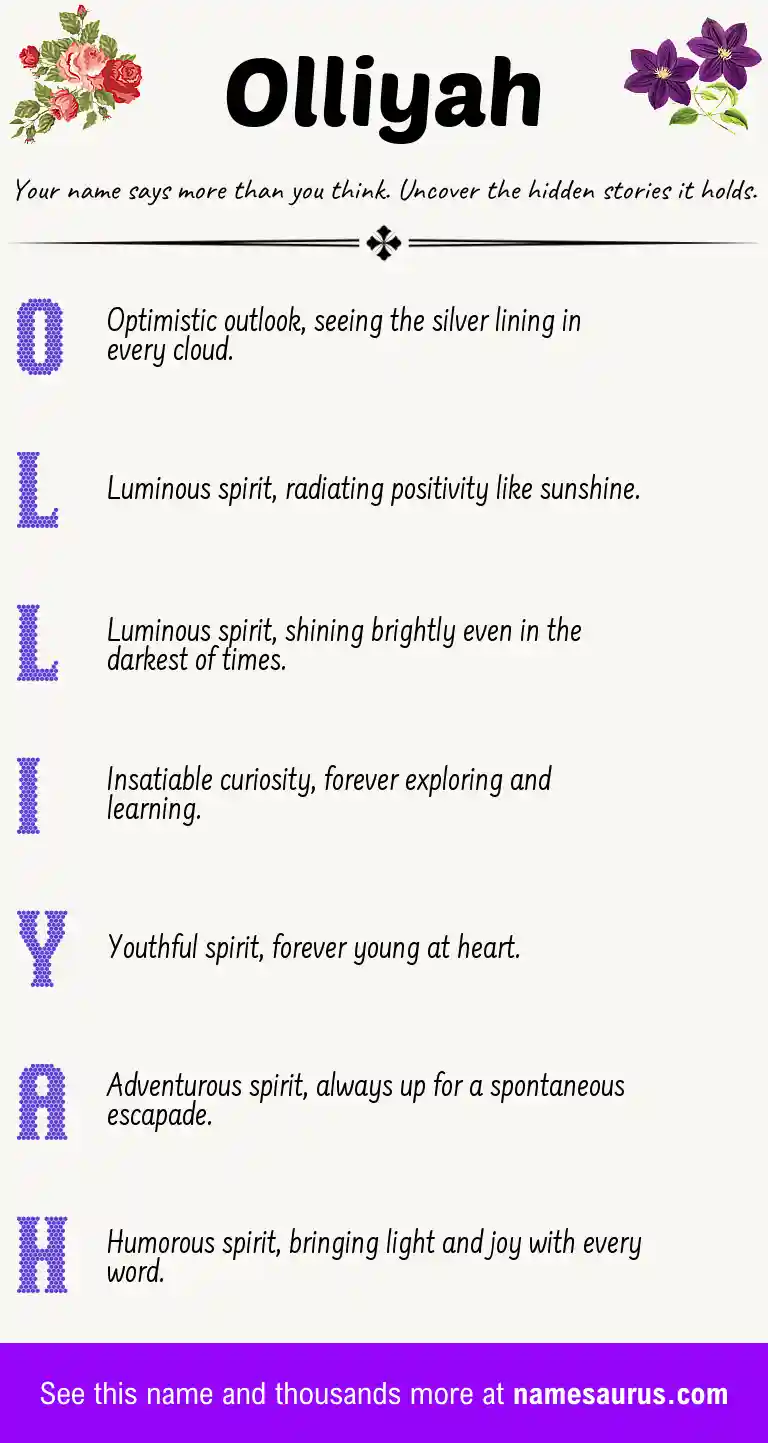Acrostic poem about Olliyah.