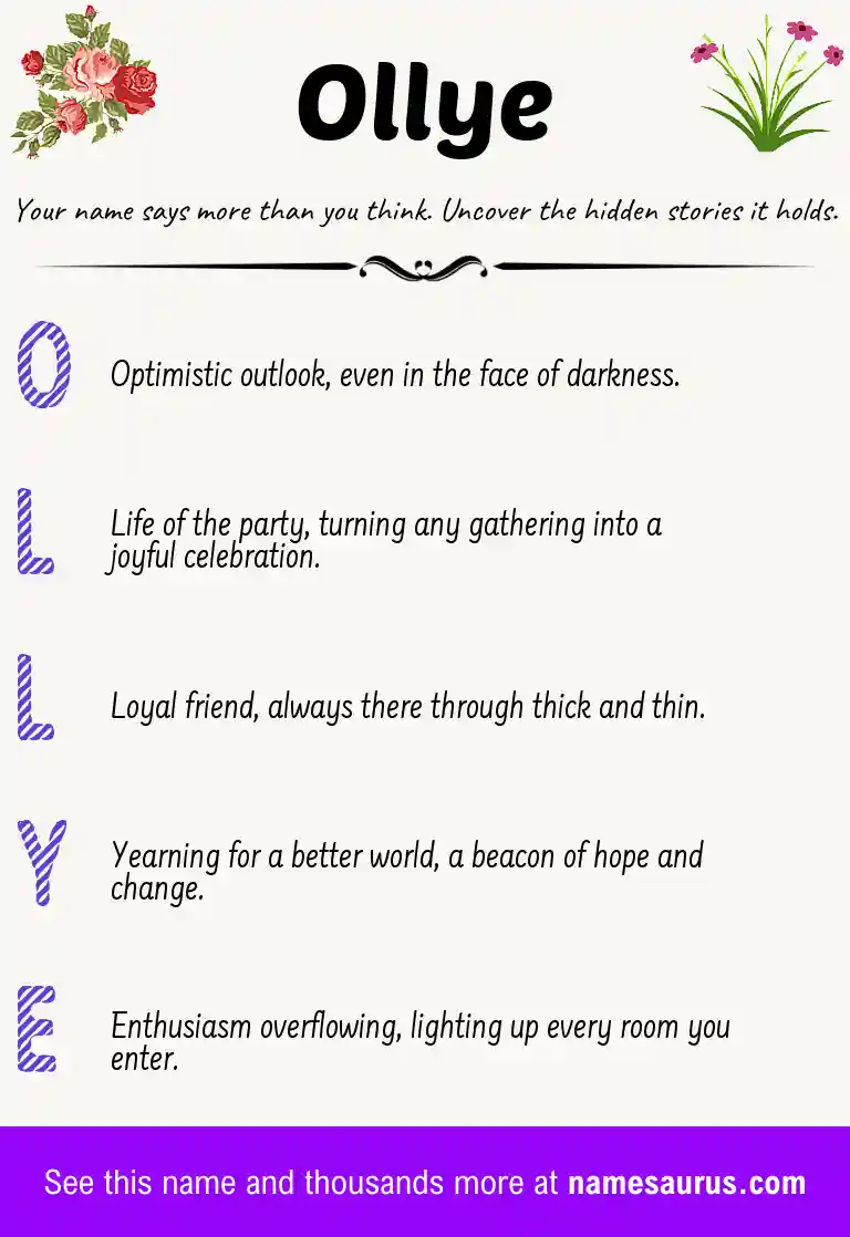 Acrostic poem about Ollye.