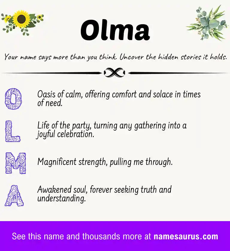 Acrostic poem about Olma.