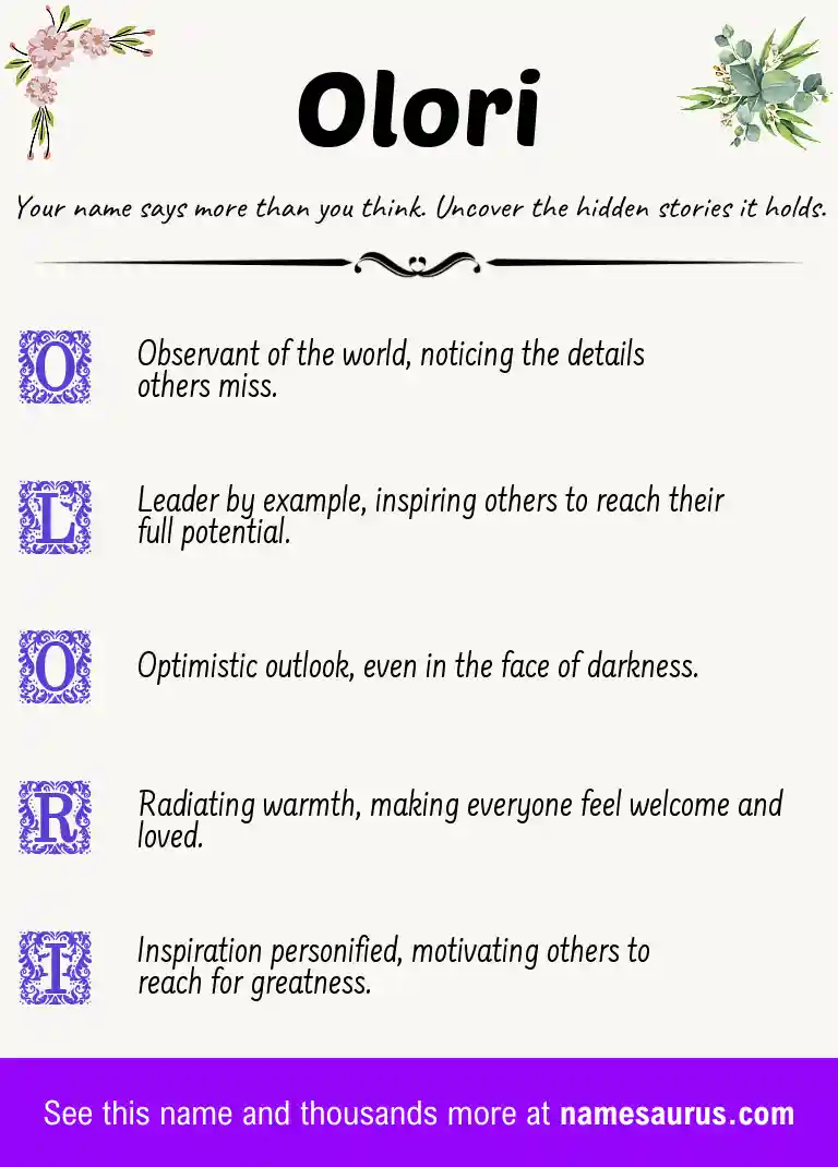Acrostic poem about Olori.